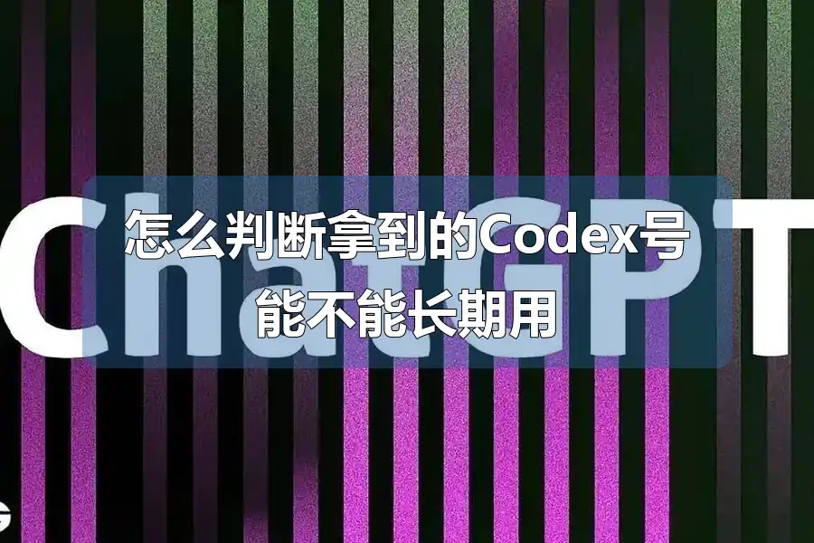 怎么判断拿到的Codex号能不能长期用